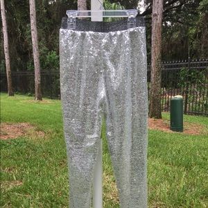 Brand New Silver Sequin Pants